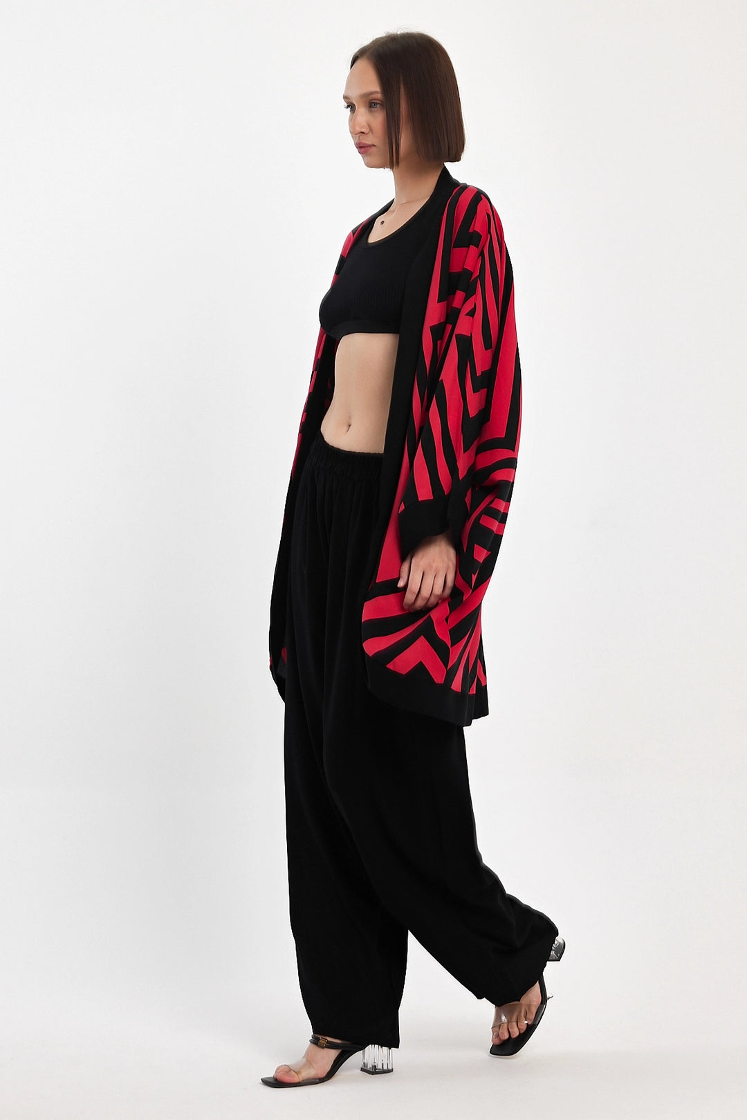 Maxi Boy Red Printed Kimono and Pants Woven Viscon Top Bottom Set BCVL-251061 - Grevenbroich