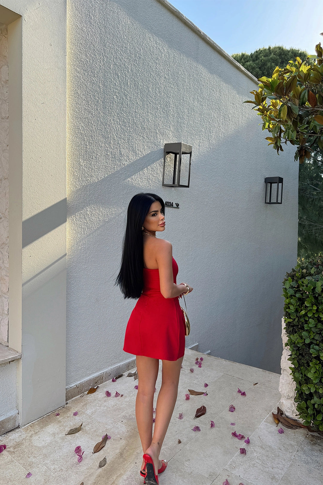 EYY Women Red Belinda Strapless Mini Dress - Eau Claire