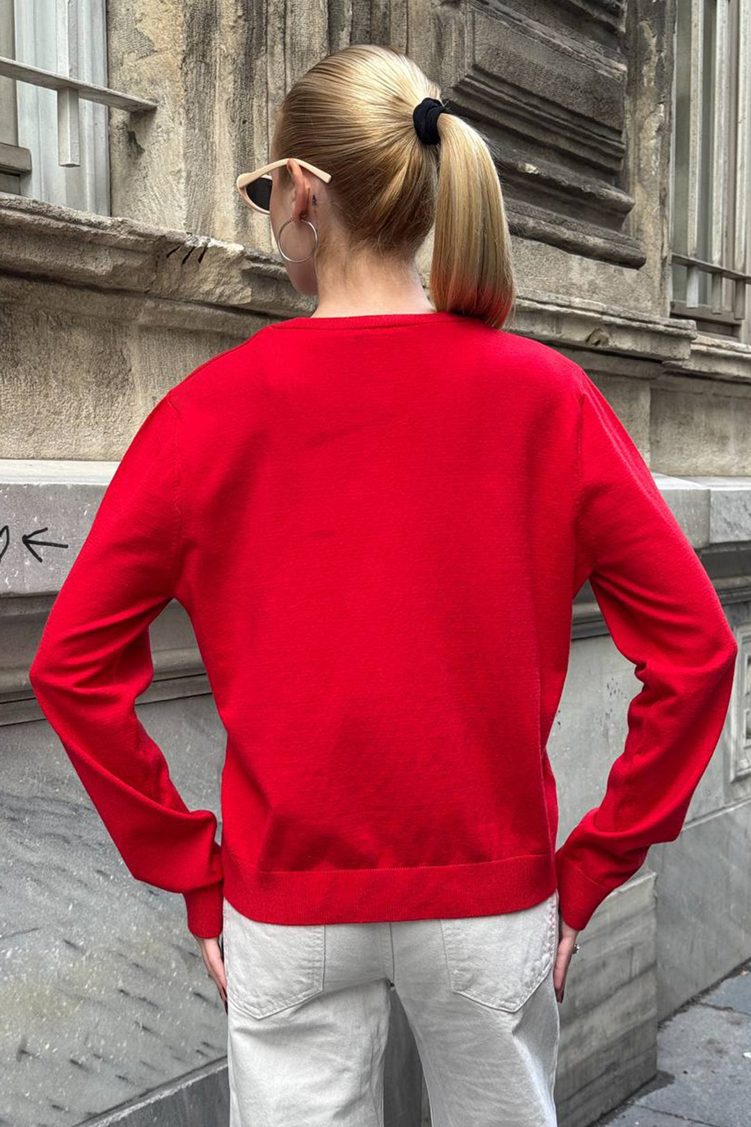 Red Bicycle Collar Buttoned Cardigan BCHZCK-251267 - Turin