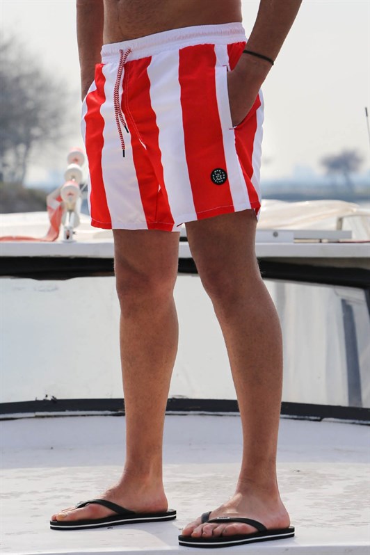 MDX Red Striped Men's Swim Shorts 6360 - Lancaster