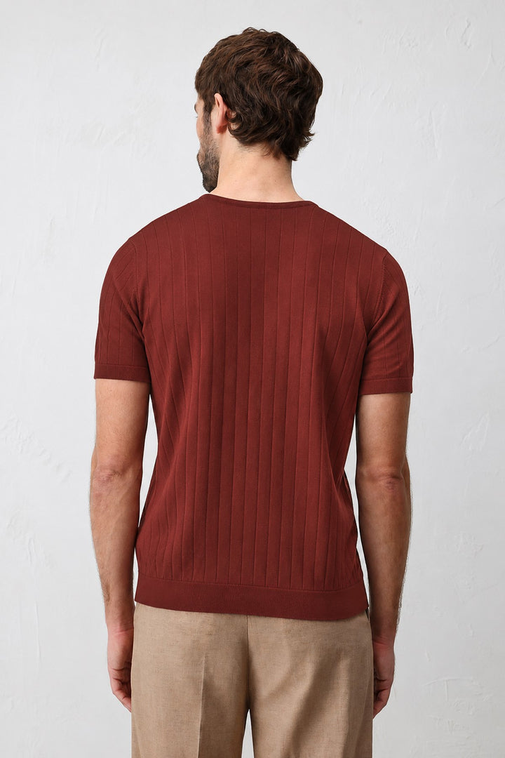 ANT Antioch Kırmızı Dokulu Erkek Triko T-Shirt - Leominster