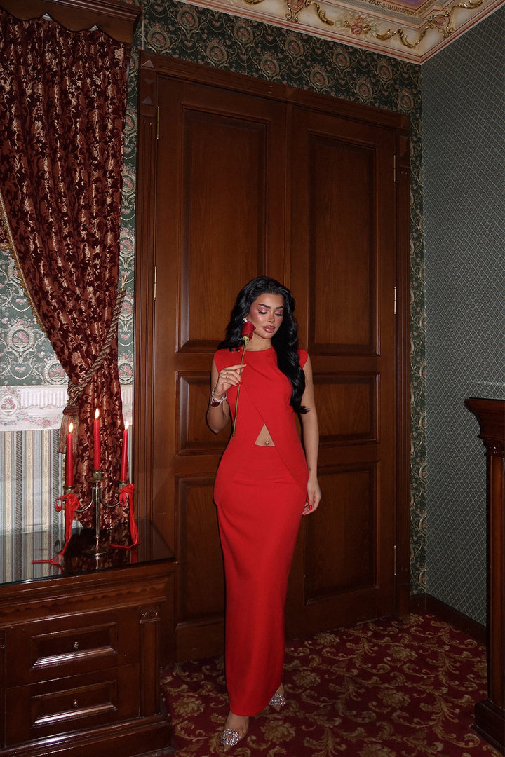 EYY Women Red Skirt Suit - Jeffersonville