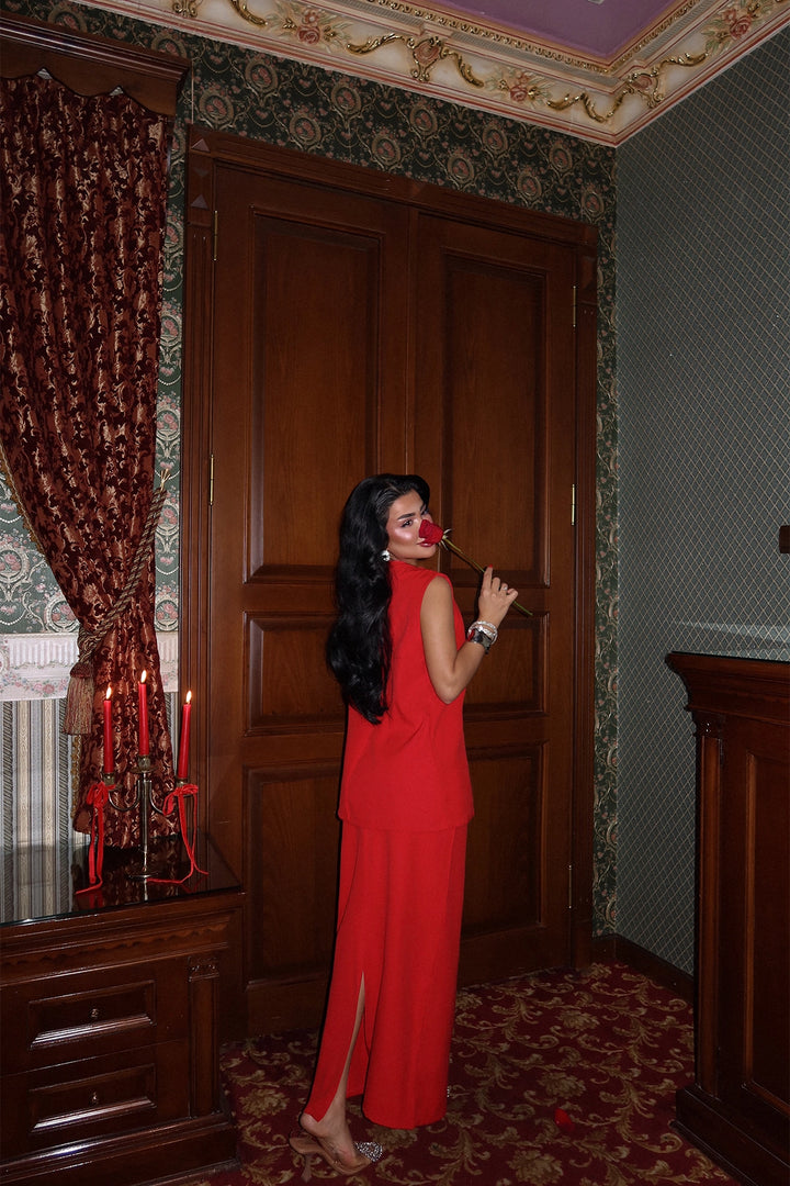 EYY Women Red Skirt Suit - Jeffersonville