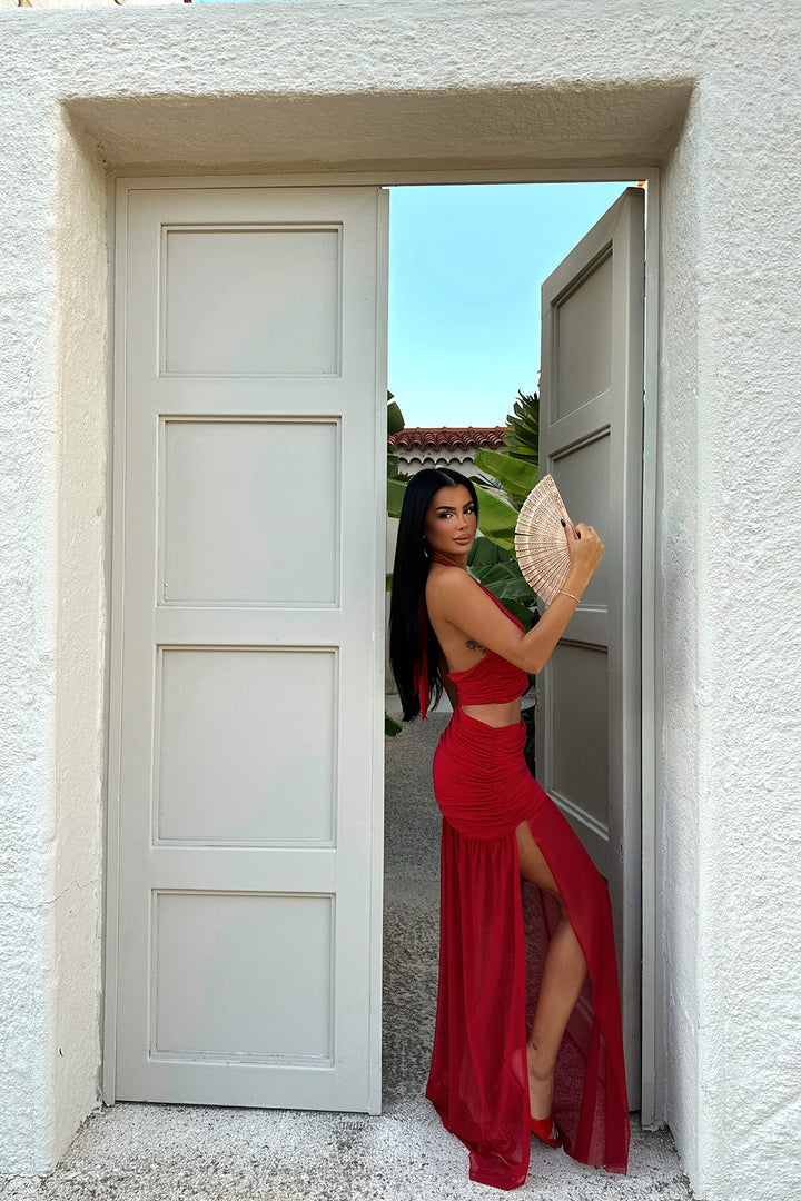 EYY Women Red Skirt Suit - North Vancouver