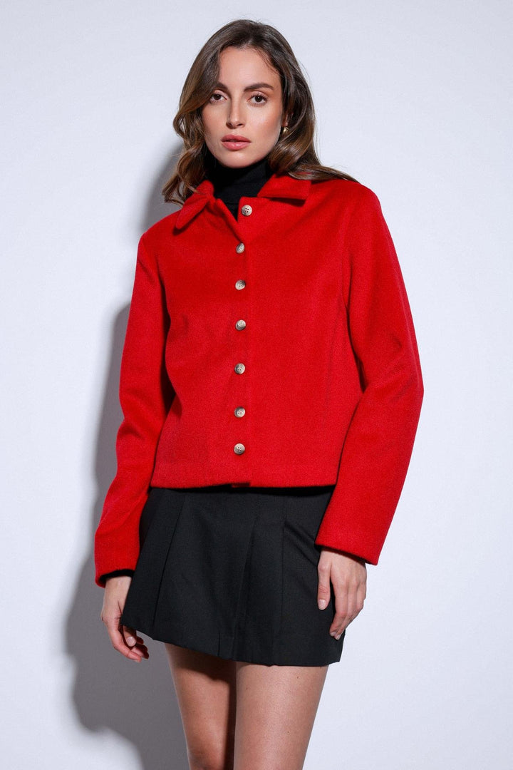 ANT Antioch Red Shirt Collar Short Coat - Manacor