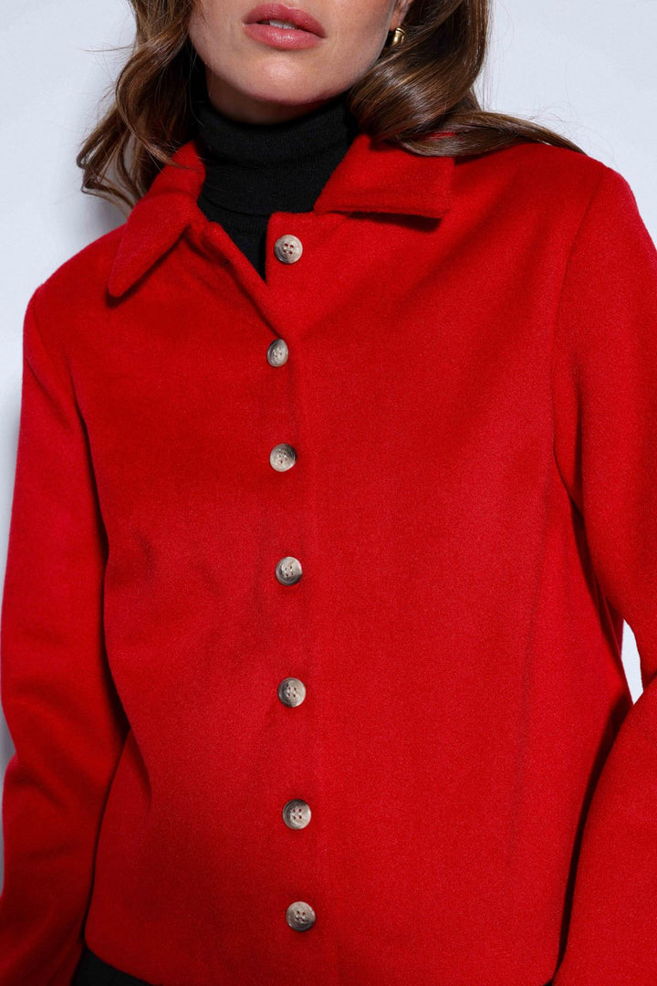 ANT Antioch Red Shirt Collar Short Coat - Manacor