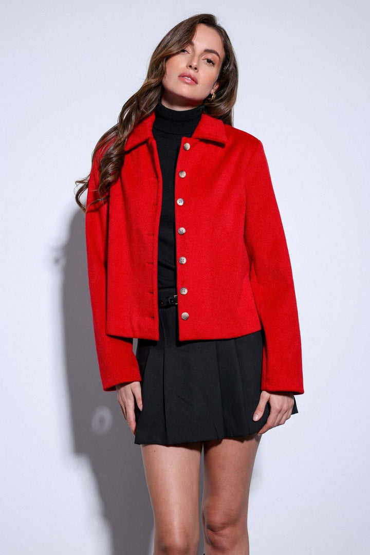 ANT Antioch Red Shirt Collar Short Coat - Manacor