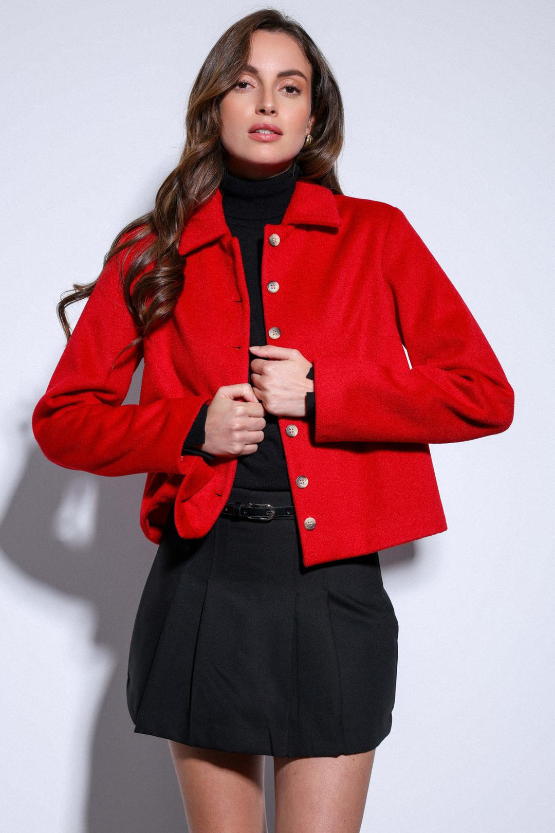 ANT Antioch Red Shirt Collar Short Coat - Manacor