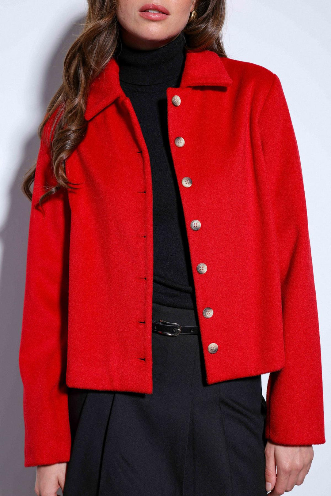 ANT Antioch Red Shirt Collar Short Coat - Manacor
