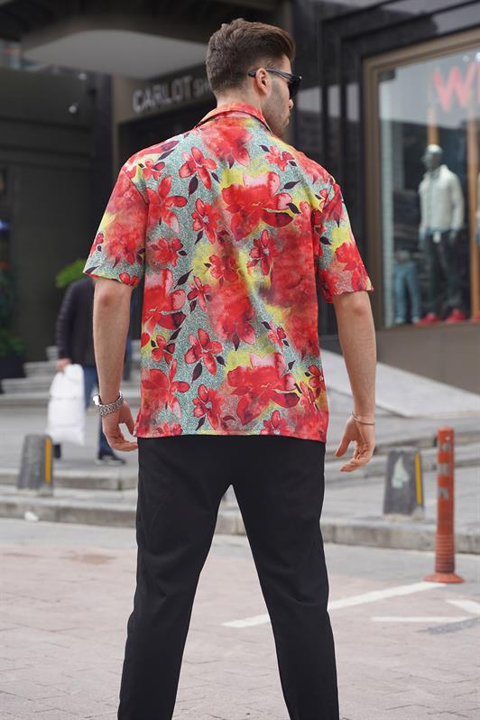 MDX Red Short Sleeve Patterned Men's Shirt 6700 - Ostfildern