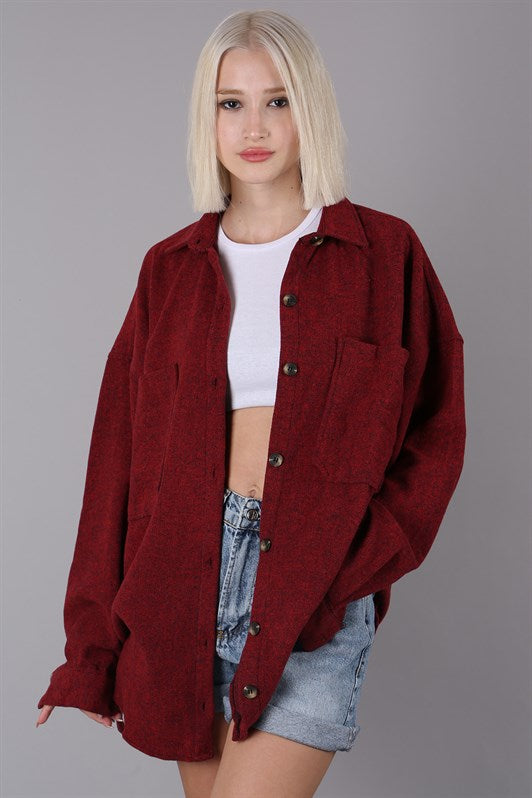 MDX Red Oversized Shirt Jacket MG1562 - Ulm