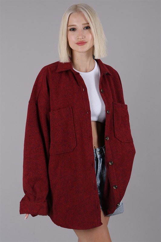 MDX Red Oversized Shirt Jacket MG1562 - Ulm