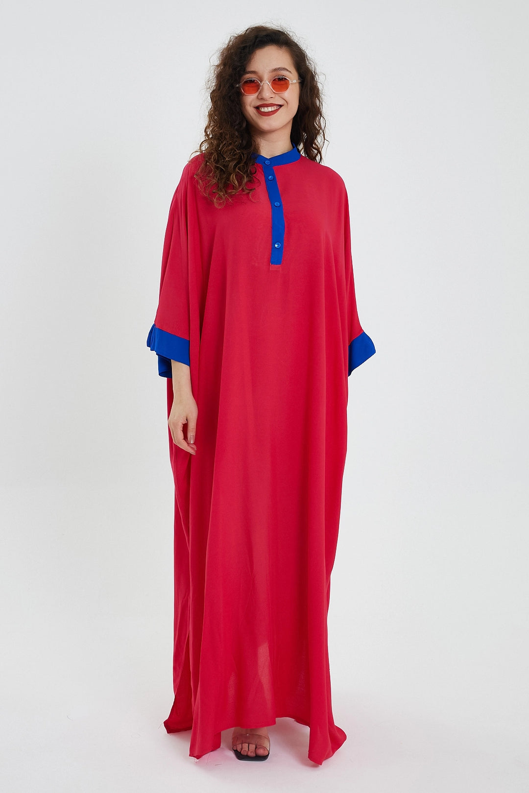 Maxi Boy Red Color Block Long Loose Woven Dress BCVL-24949 - Culiacán