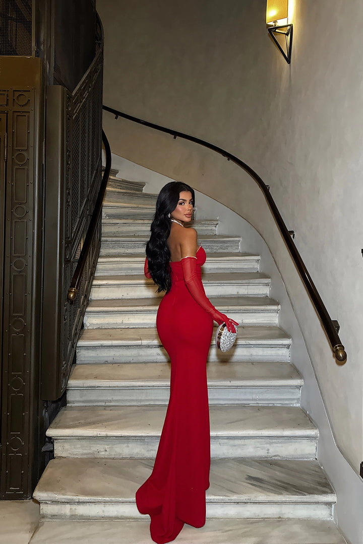 EYY Women Red Stone Detail Long Dress - Schwäbisch Hall