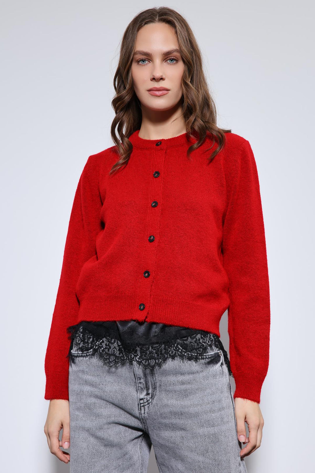 ANT Antioch Red Soft Textured Cardigan - Holly Springs