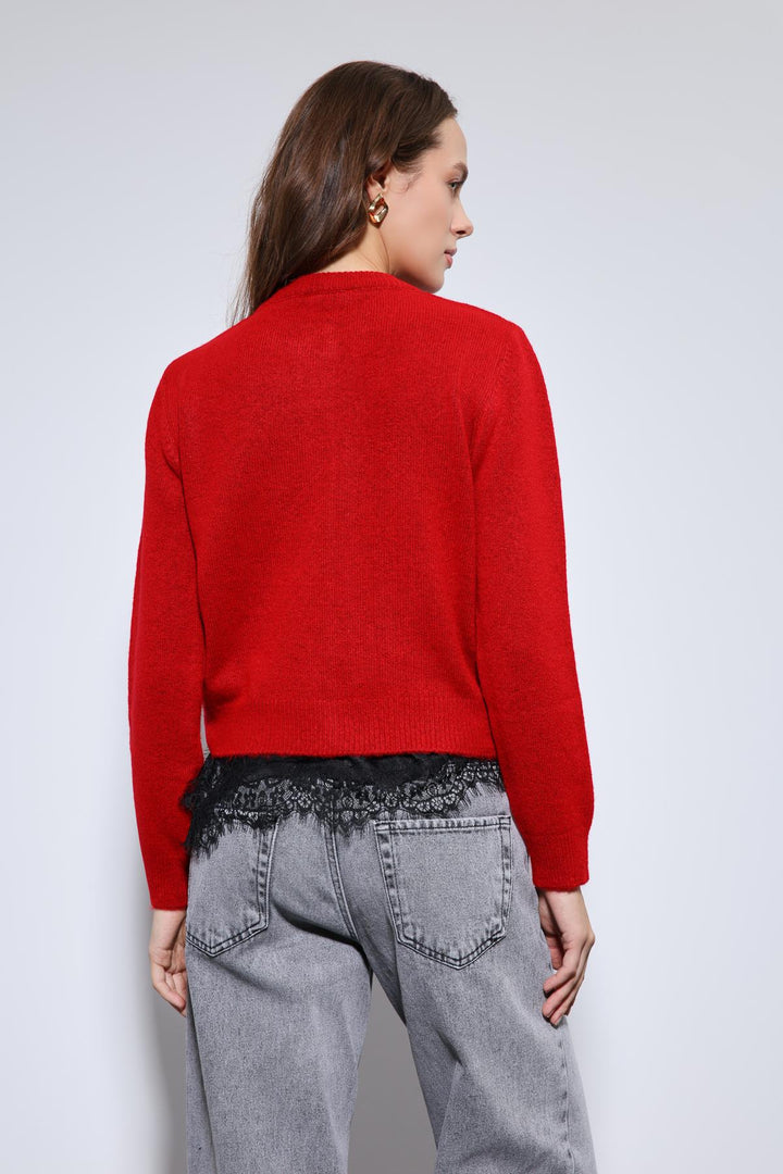 ANT Antioch Red Soft Textured Cardigan - Holly Springs