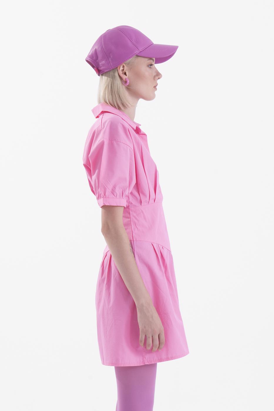 BSL Women Short sleeve shirt collar mini dress - Lárisa