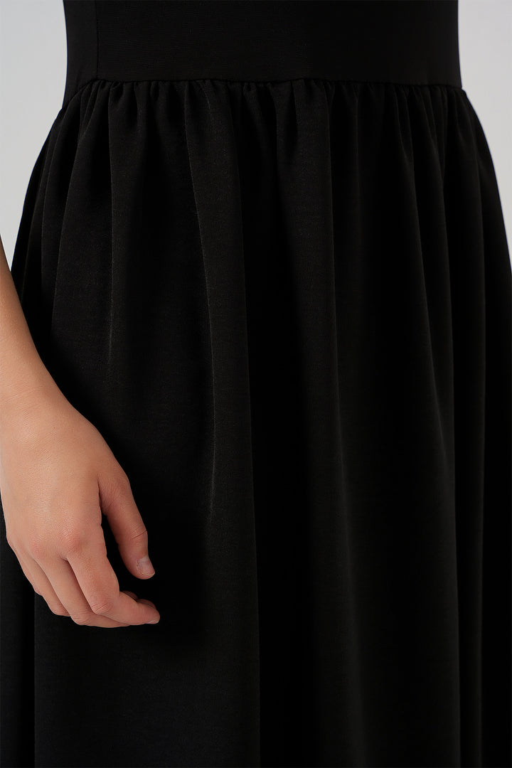 BGD Women Short Sleeve Long Dress 2551 - Black - Wattrelos