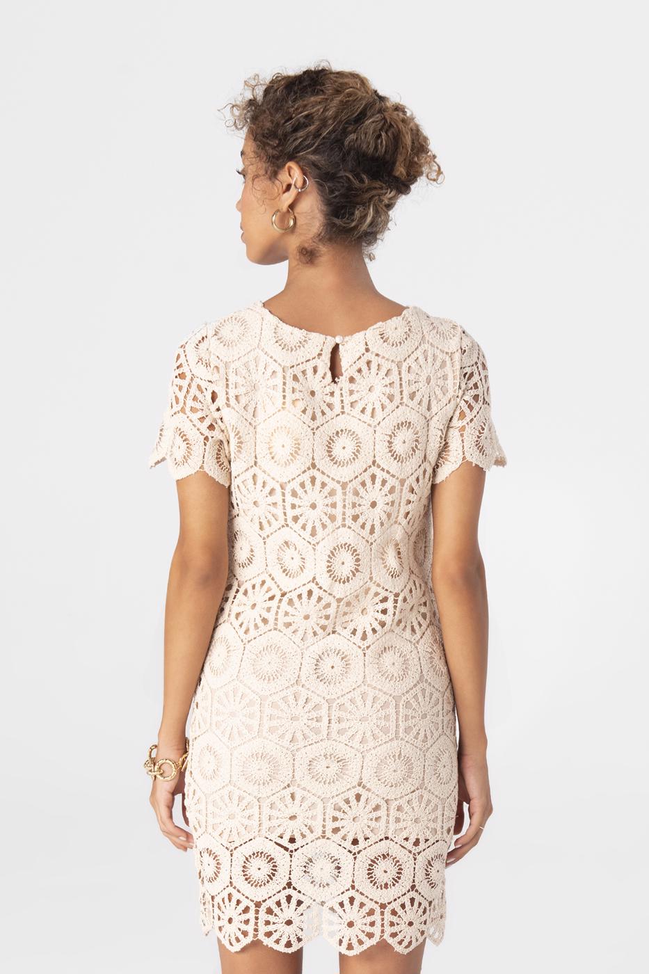 BSL Women Short Sleeve Lace mini Dress - Elkhart