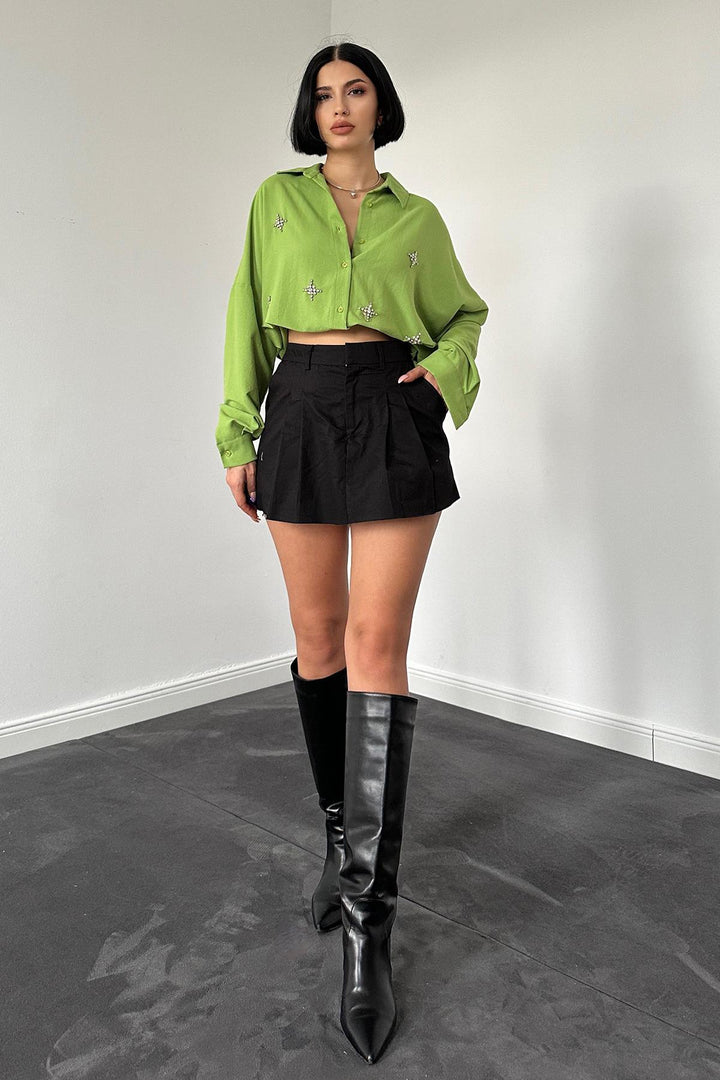 ELS Classic Pattern Embroidered Shirt - Green - Fuquay-Varina