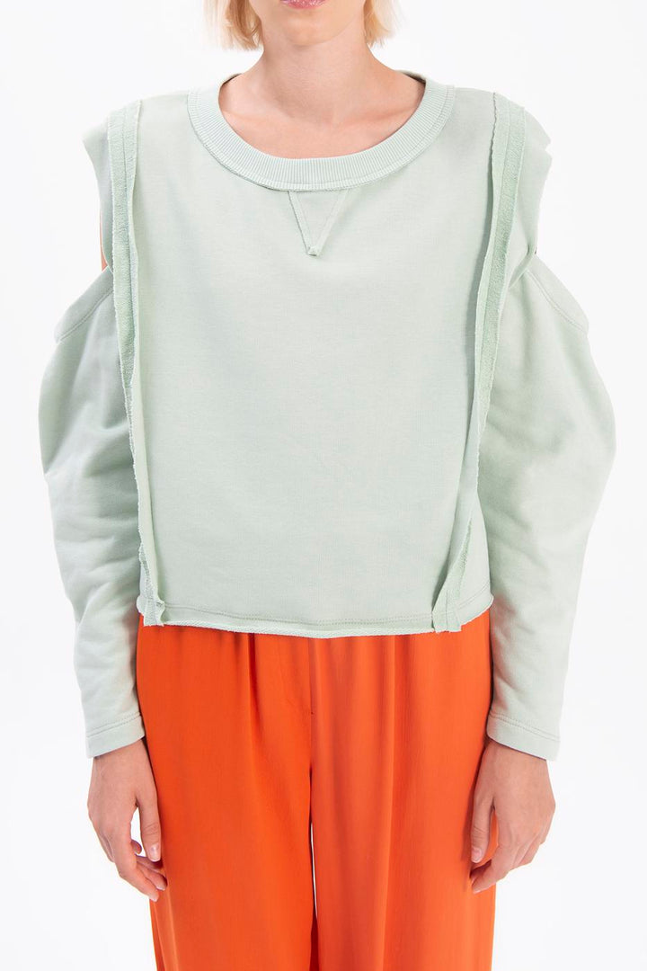 BSL Women Sleeve cut out sweatshirt - Tlalmanalco