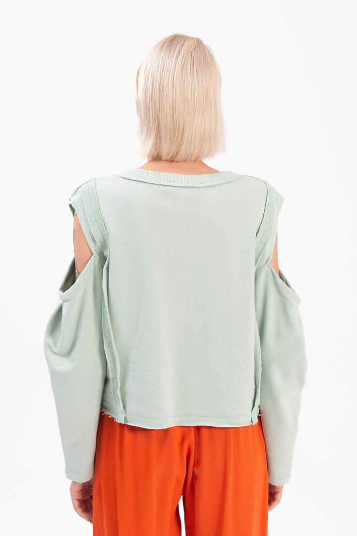 BSL Women Sleeve cut out sweatshirt - Tlalmanalco