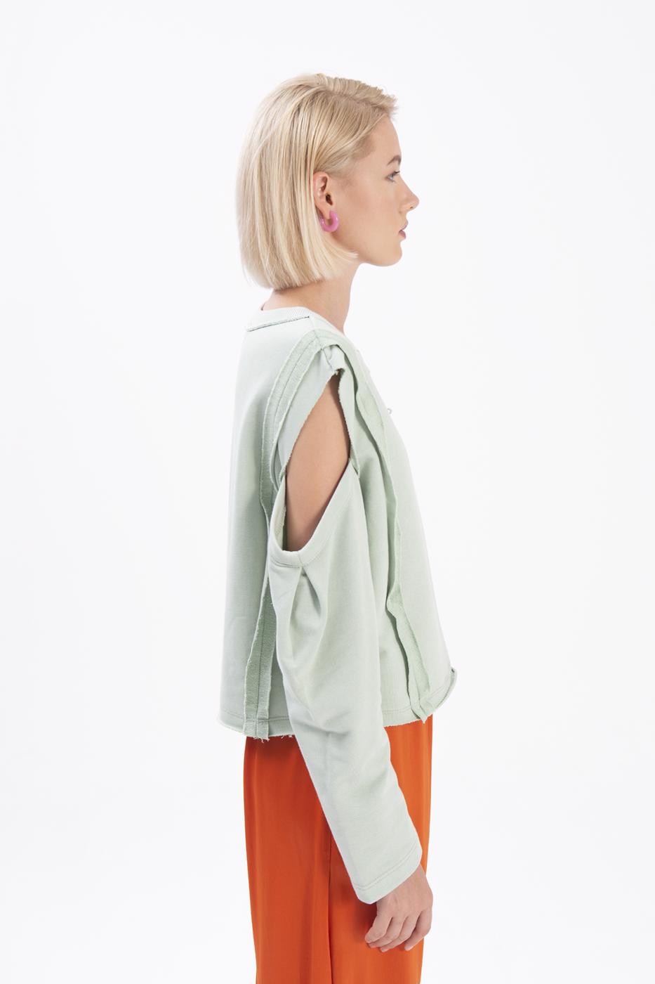 BSL Women Sleeve cut out sweatshirt - Tlalmanalco
