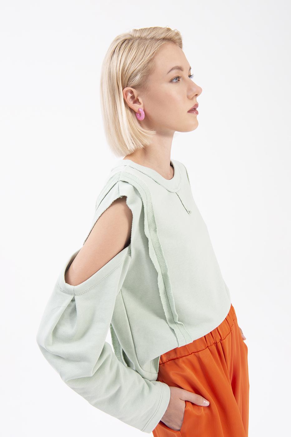 BSL Women Sleeve cut out sweatshirt - Tlalmanalco