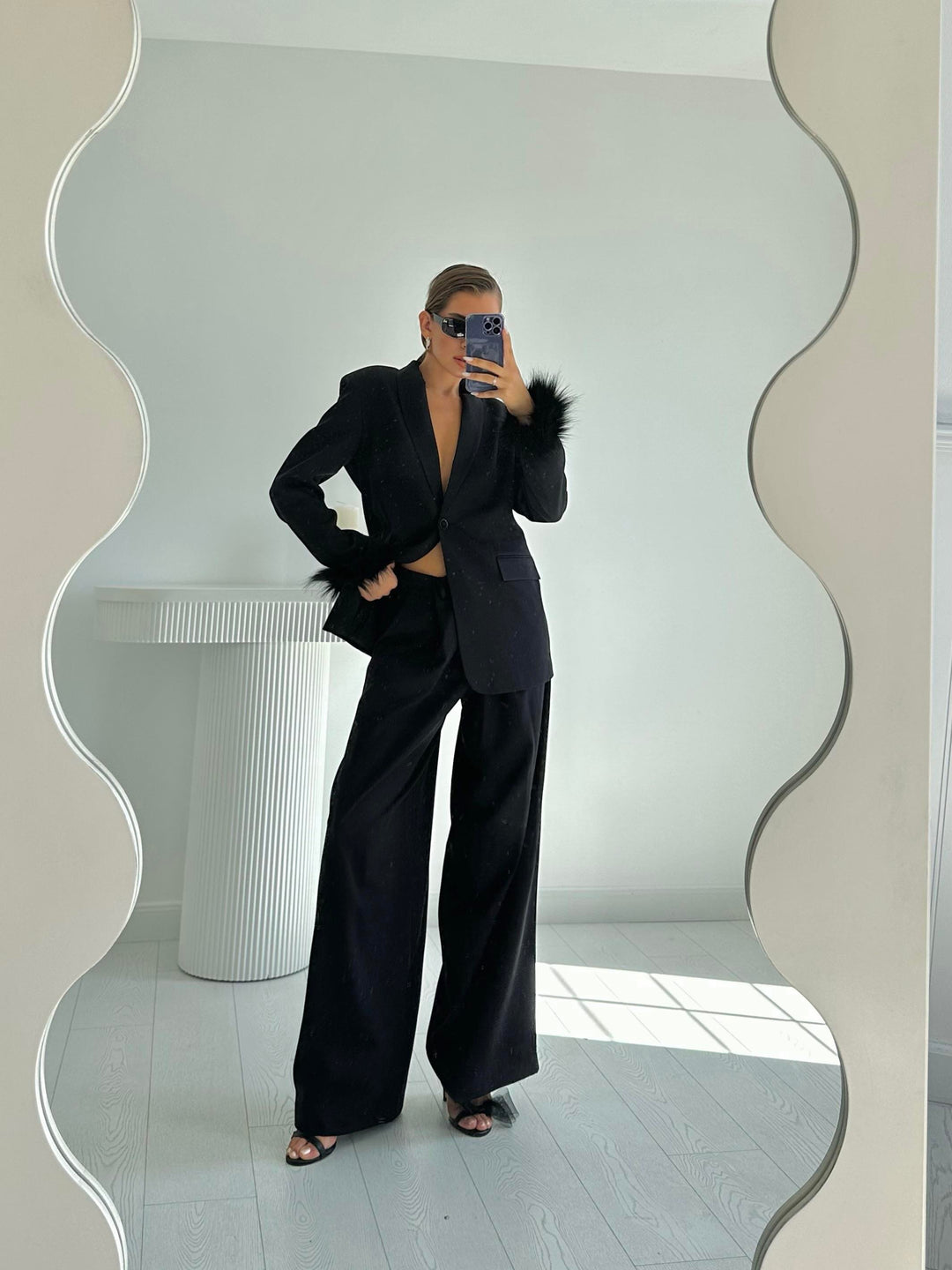 ELS Fuzzy Cuff Jacket & Pants Set - Black - Brantford