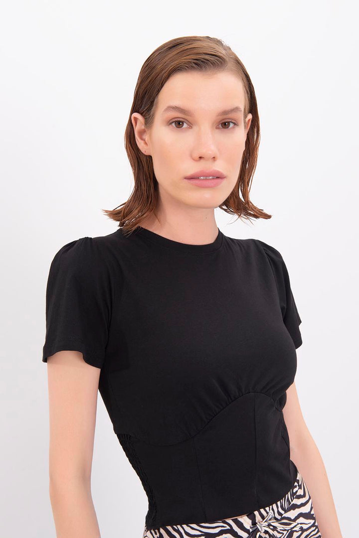 BSL Women Ruffle Sleeve Crop Top - Downers Grove