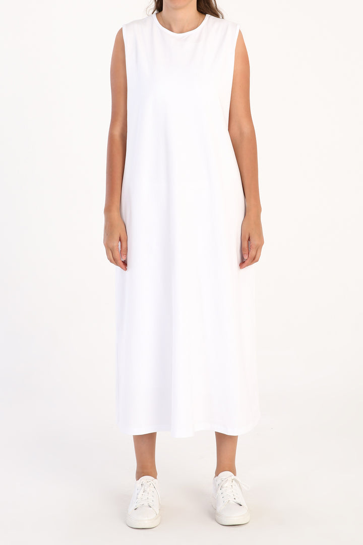 TLD Women Allday White Sleeveless Slip Dress - Kansas City
