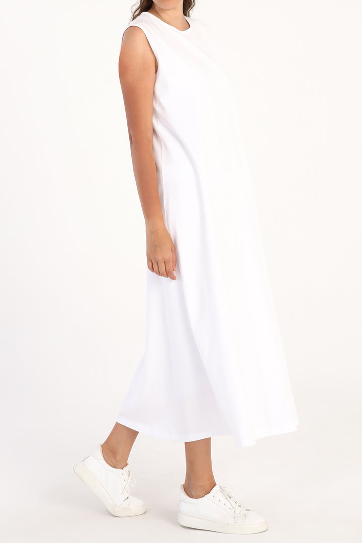 TLD Women Allday White Sleeveless Slip Dress - Kansas City