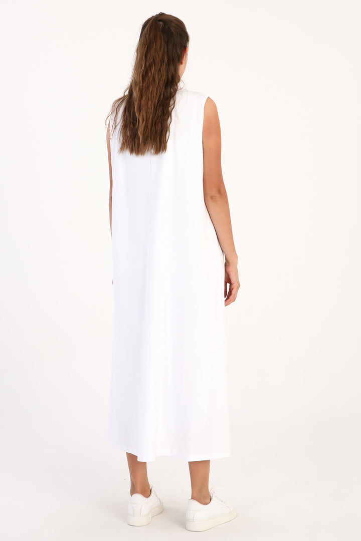 TLD Women Allday White Sleeveless Slip Dress - Kansas City