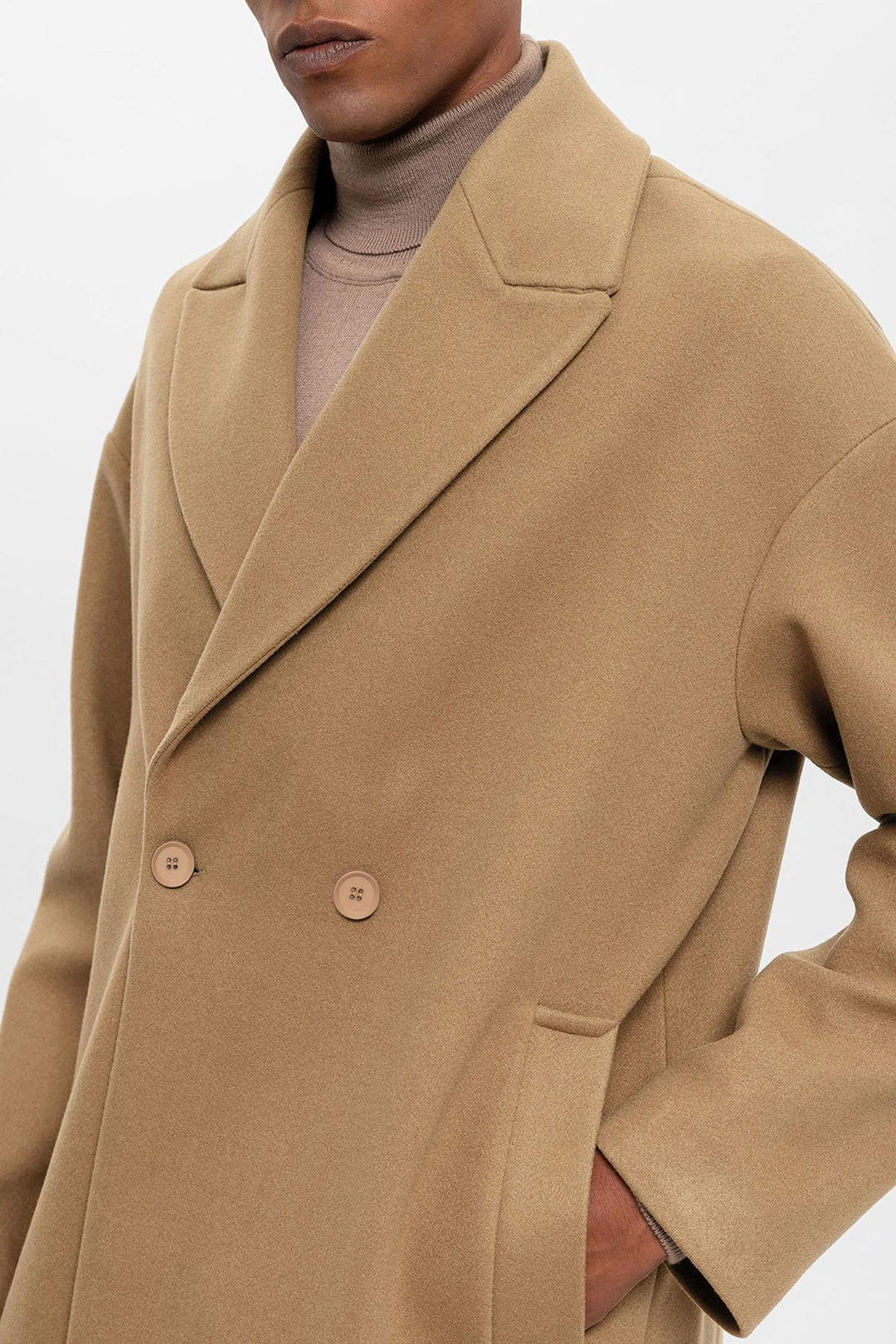 ANT Antioch Village Beige Oversized Double-Breasted Men's Coat - Saint-Jean-sur-Richelieu