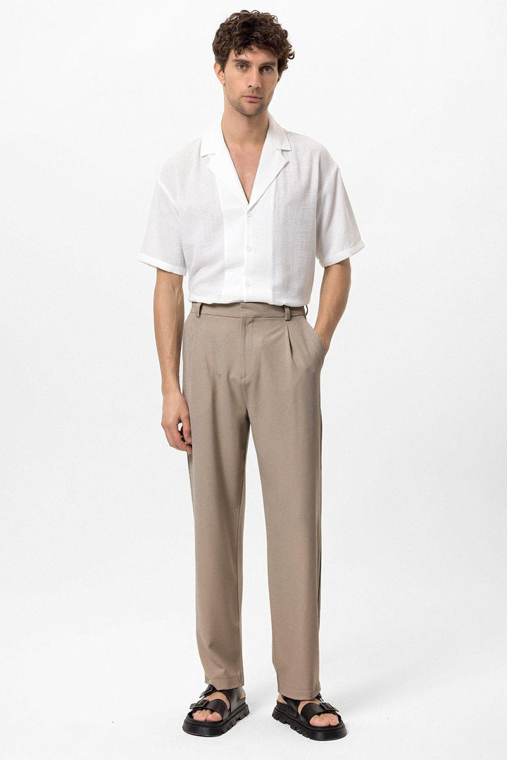 ANT Antioch Village Beige High Waist Baggy Men's Pants - Tehuacán