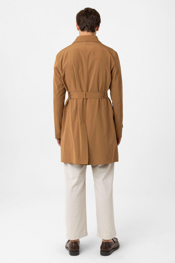 ANT Antioch Village Camel Belted Double-Breasted Trench Coat - Folkestone