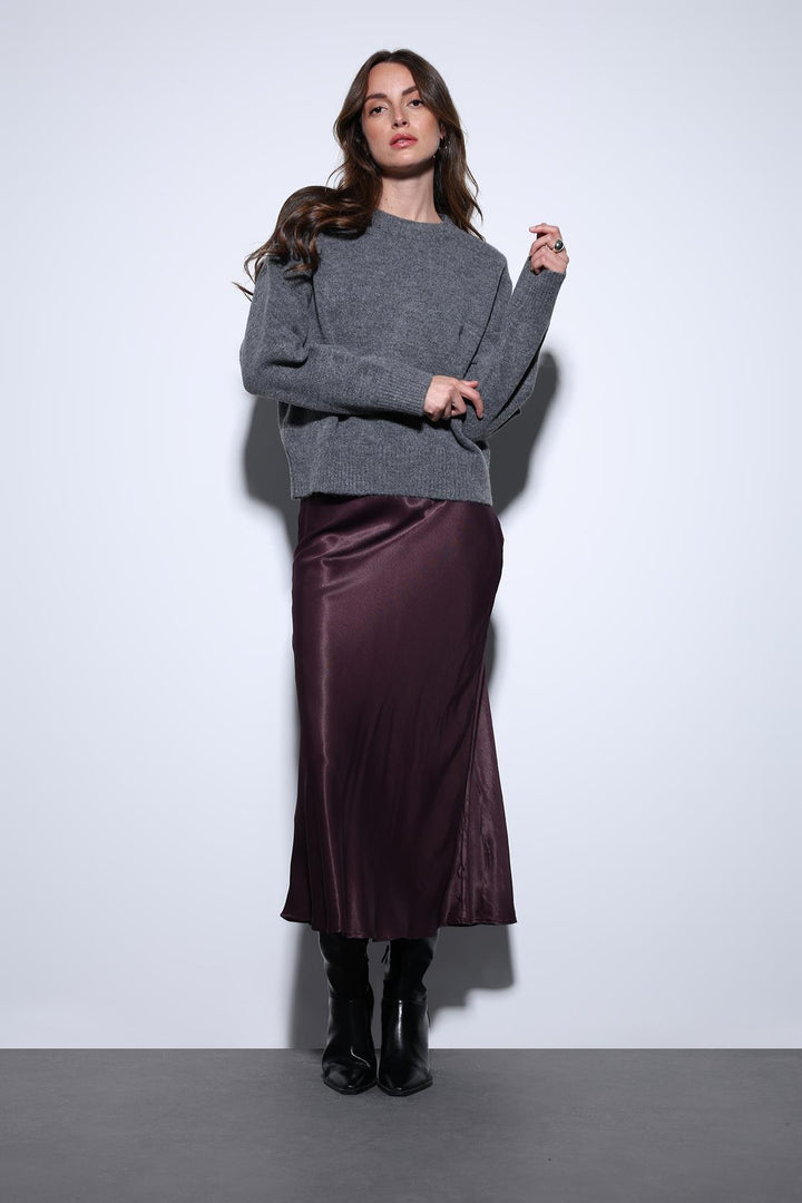 ANT Antioch Village Gray Wool Blend Women's Sweater - Paisley