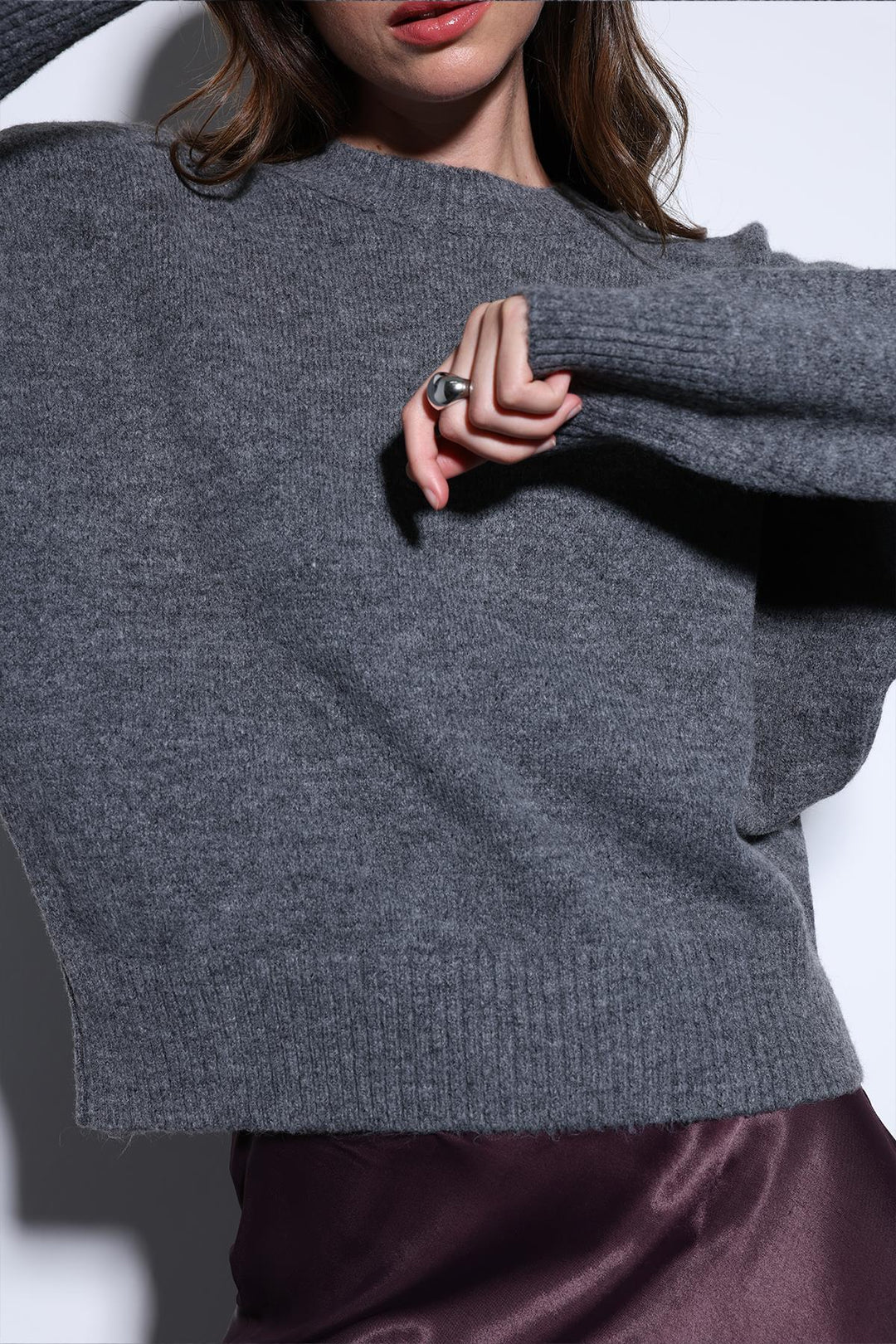 ANT Antioch Village Gray Wool Blend Women's Sweater - Paisley