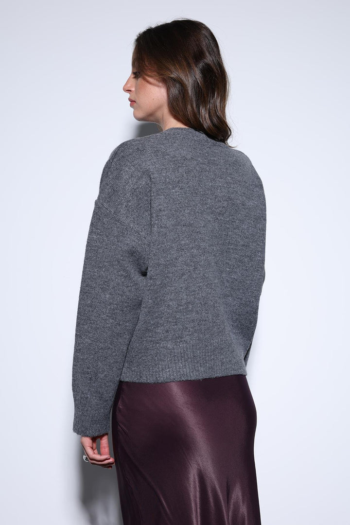 ANT Antioch Village Gray Wool Blend Women's Sweater - Paisley