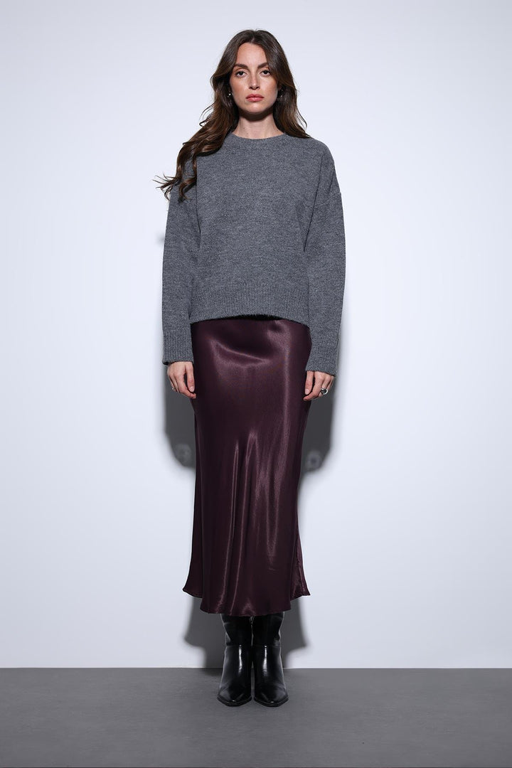 ANT Antioch Village Gray Wool Blend Women's Sweater - Paisley