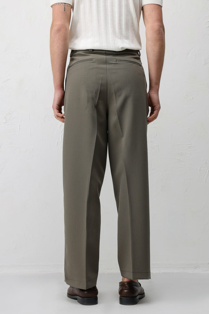 ANT Antioch Koyu Haki Relax Fit Baggy Pilili Erkek Pantolon - Leyland