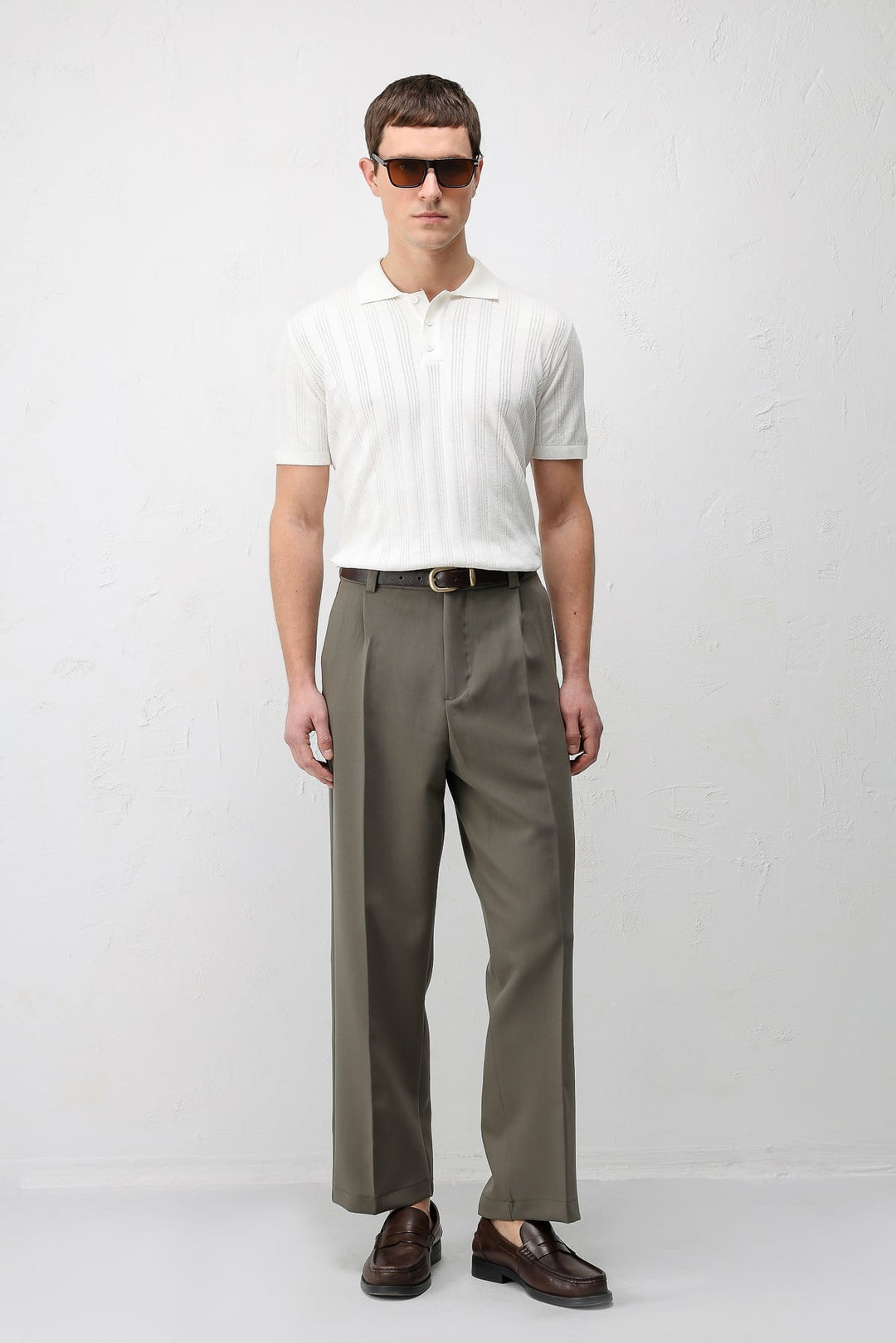 ANT Antioch Koyu Haki Relax Fit Baggy Pilili Erkek Pantolon - Leyland