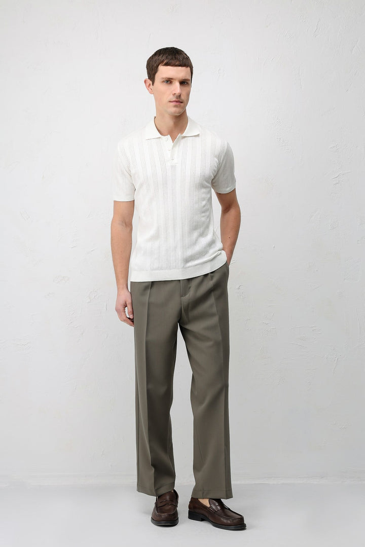 ANT Antioch Koyu Haki Relax Fit Baggy Pilili Erkek Pantolon - Leyland