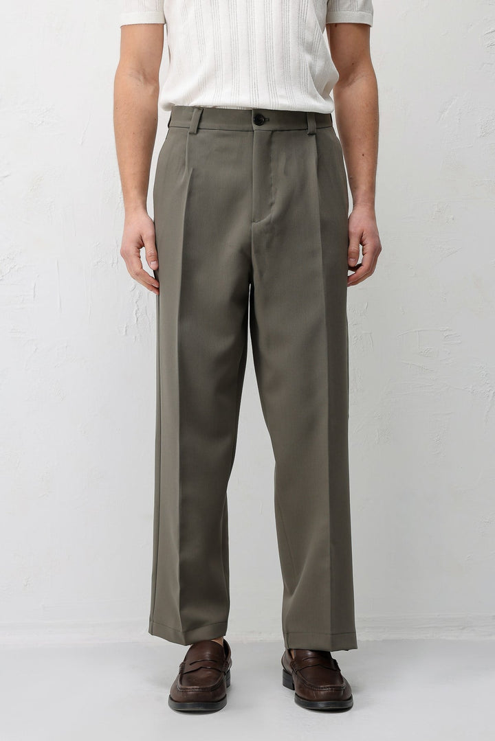 ANT Antioch Koyu Haki Relax Fit Baggy Pilili Erkek Pantolon - Leyland