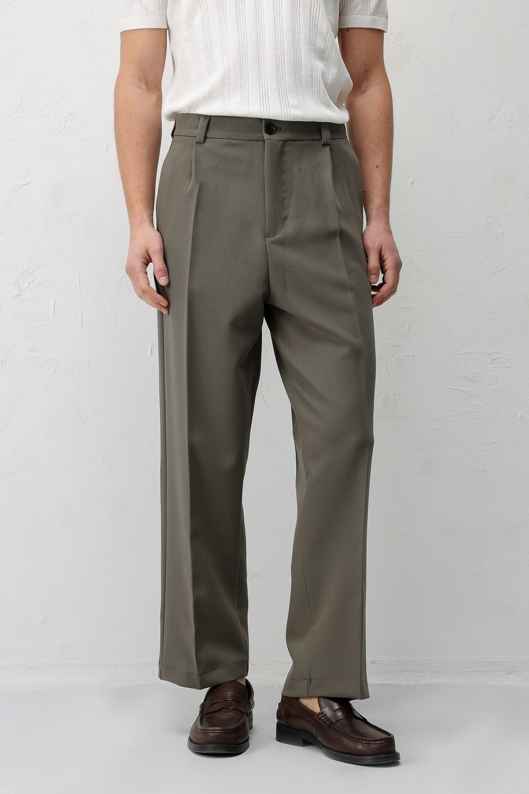 ANT Antioch Koyu Haki Relax Fit Baggy Pilili Erkek Pantolon - Leyland