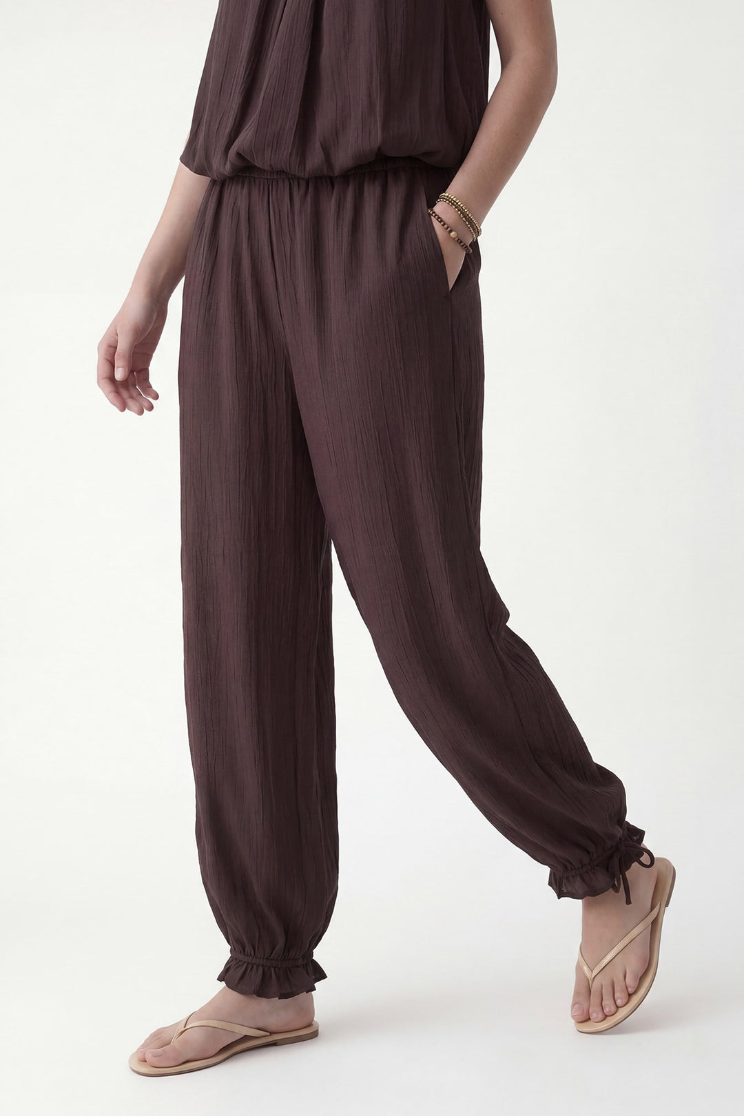 ANT Antioch Koyu Kahve 100% Lyocell Bluz Pantolon Takım - Hammond