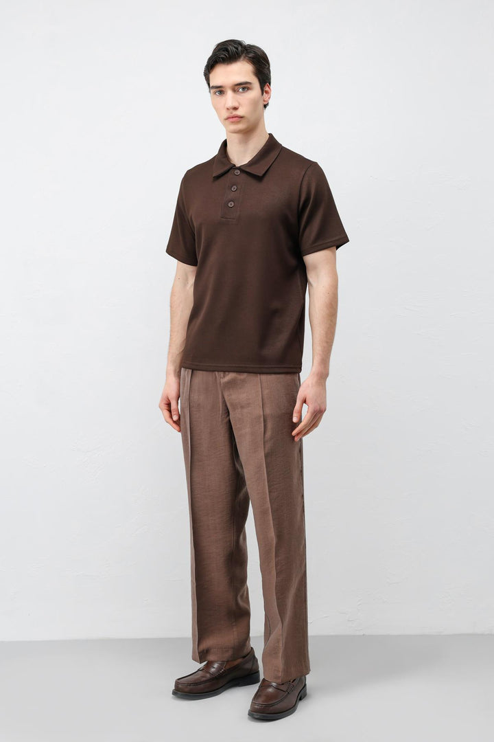 ANT Antioch Koyu Kahve Basic Polo Yaka Erkek T-Shirt - Makiivka