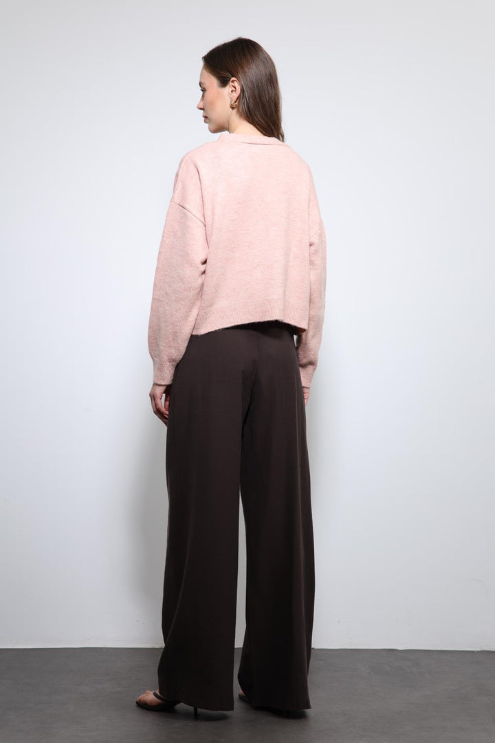 ANT Antioch Village Coffee High Waist Elasticated Pleated Women's Pants - Königs Wusterhausen