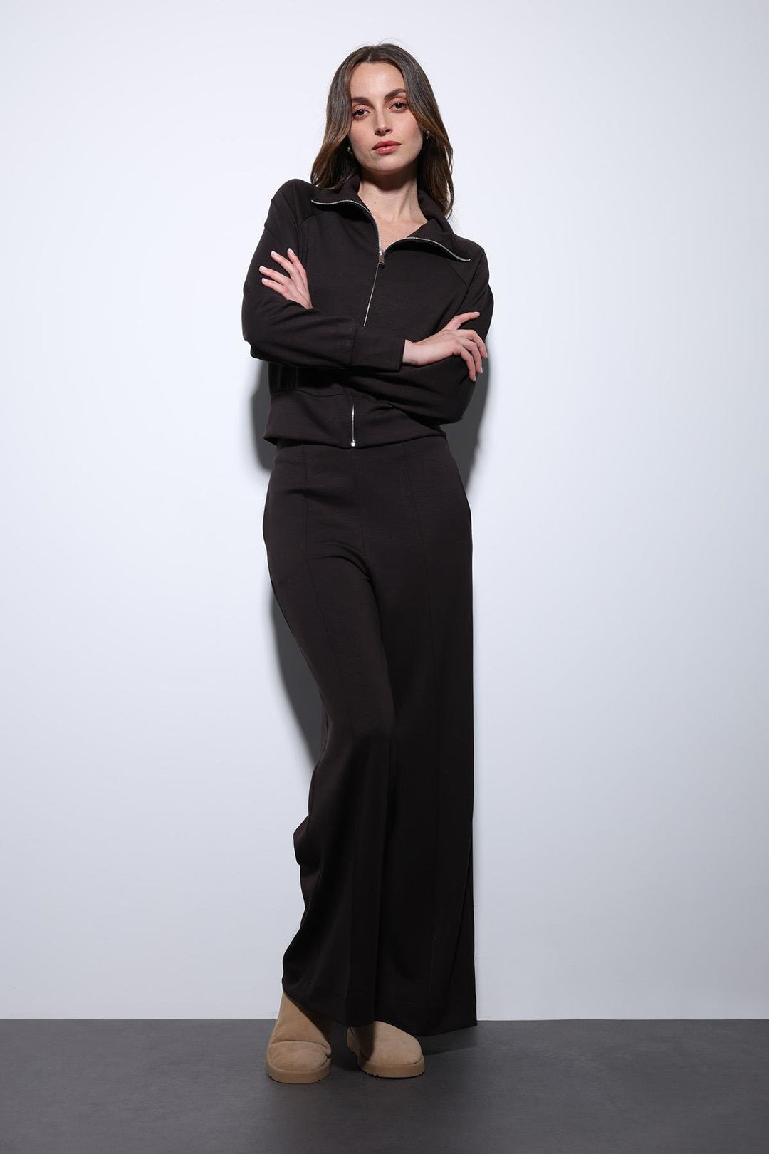 ANT Antioch Koyu Kahve Fermuarlı Kadın Eşofman Takım - Schertz