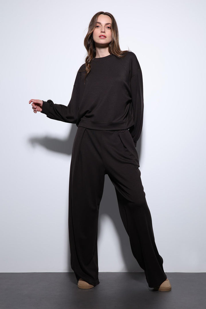 ANT Antioch Village Coffee Wide Leg Relaxed Women's Suit - Pinner